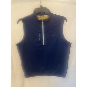 Peter Millar Vest Men Size L Warmth Fleece Vest 3/4 zip Blue